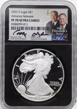 2022 S- American Silver Eagle- NGC- PF70UC- Adv Release-Moy/Ryder- Mint Director