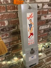 VINTAGE 60’s CONDOM/NOVELTY VENDING MACHINE REFURBISHED w/NOS LABEL and PRODUCT