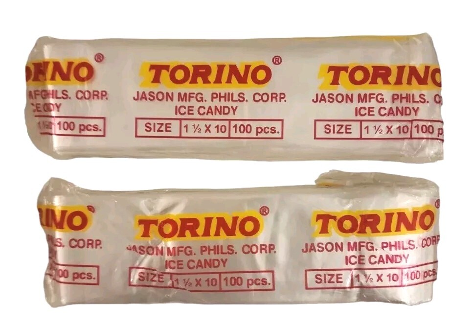 Torino Ice Candy Wrapper/Wrap 200 Pcs Ice Candy Bags 1-1/2" X 10" Jason Mfg