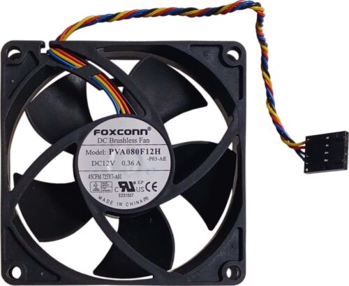 Fan Muffin Cooling DC 12V DC12V 12VDC 80mm 80x80x20 Foxconn PVA080F12H 0725Y7 - Picture 2 of 3