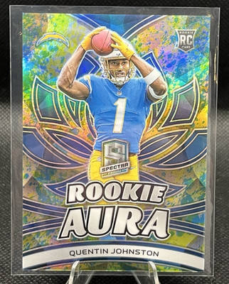 2023 Panini Spectra - Rookie Aura Quentin Johnston #RA-QJ Neon Splatter Prizm /8