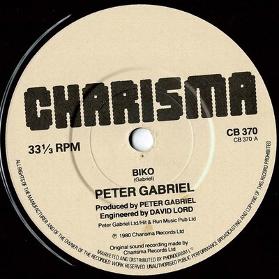 PETER GABRIEL Biko / Shosholoza UK 1980 Charisma CB 370 EX / EX+ 