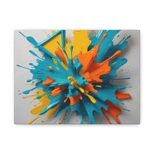 Color Splash Abstract Art Canvas | Matte Stretched Canvas