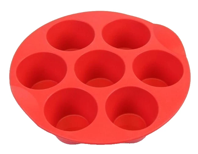Tupperware Muffin Pan Silicone Baking Form Magic Bakeware Round Red NEW