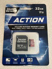 Memory Card 32GB Class 10 Delkin DDMSDACT32GB - Retail pack c/w SD adaptor
