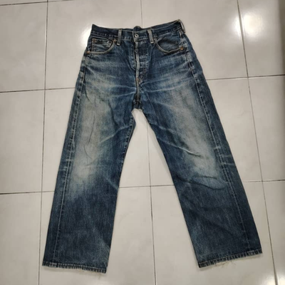 Vintage Levis 702 Big E Japan Buckle Back Distressed