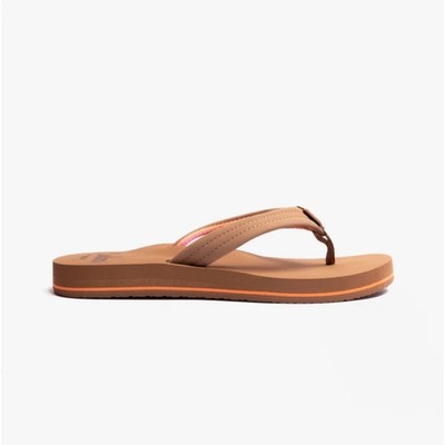 Reef Cushion Breeze Damen-Slipper Synthetik Fußgewölbestütze hellbraun/glatt
