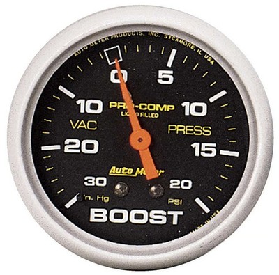 Autometer 5401 Pro-Comp Vacuum/Boost Gauge, 2-5/8'', 30'' Hg-20 PSI, Liquid