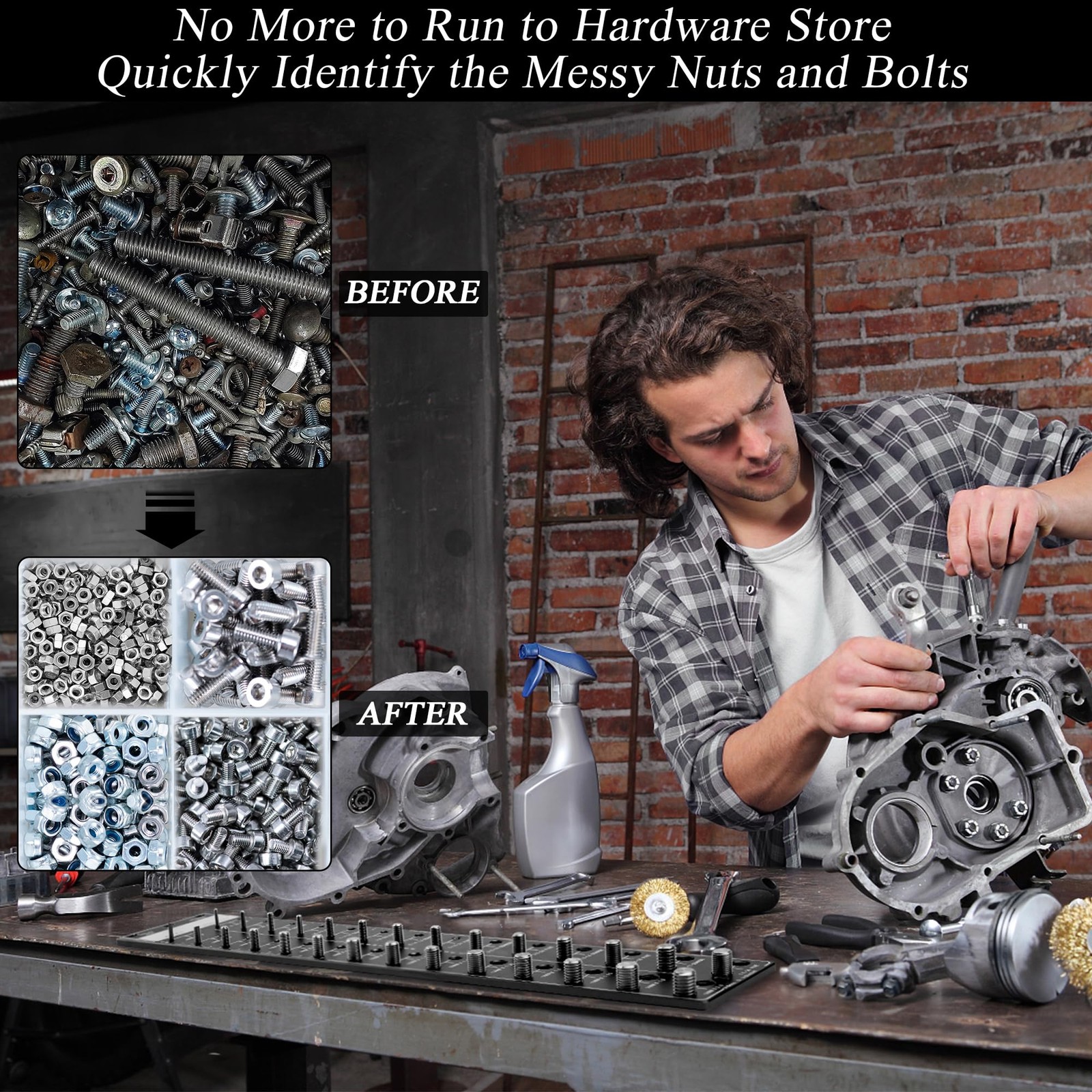 Thread Checker, 28 Nut and Bolt Thread Checker, 14 Metric & 14 Standard Sizes...