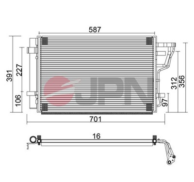 Kondensator Klimaanlage JPN 60C0327-JPN Aluminium für HYUNDAI i30 FD ELANTRA 4