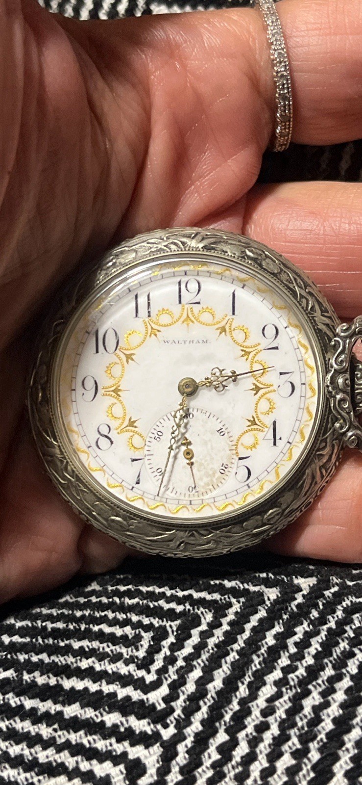 Waltham Pocket Watch. 1894 Gold Inlay Number 10.