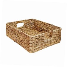 Rectangular Water Hyacinth Storage Baskets, large - 15.2 in  12 in  4.7 in
