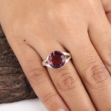 Rhodolite Gemstone 925 Sterling Silver Jewelry Designer Proposal Ring For Women