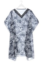 PARADISO Blusa kimono Donna Camicetta a blusa Taglia IT 46 blu-bianco-nero