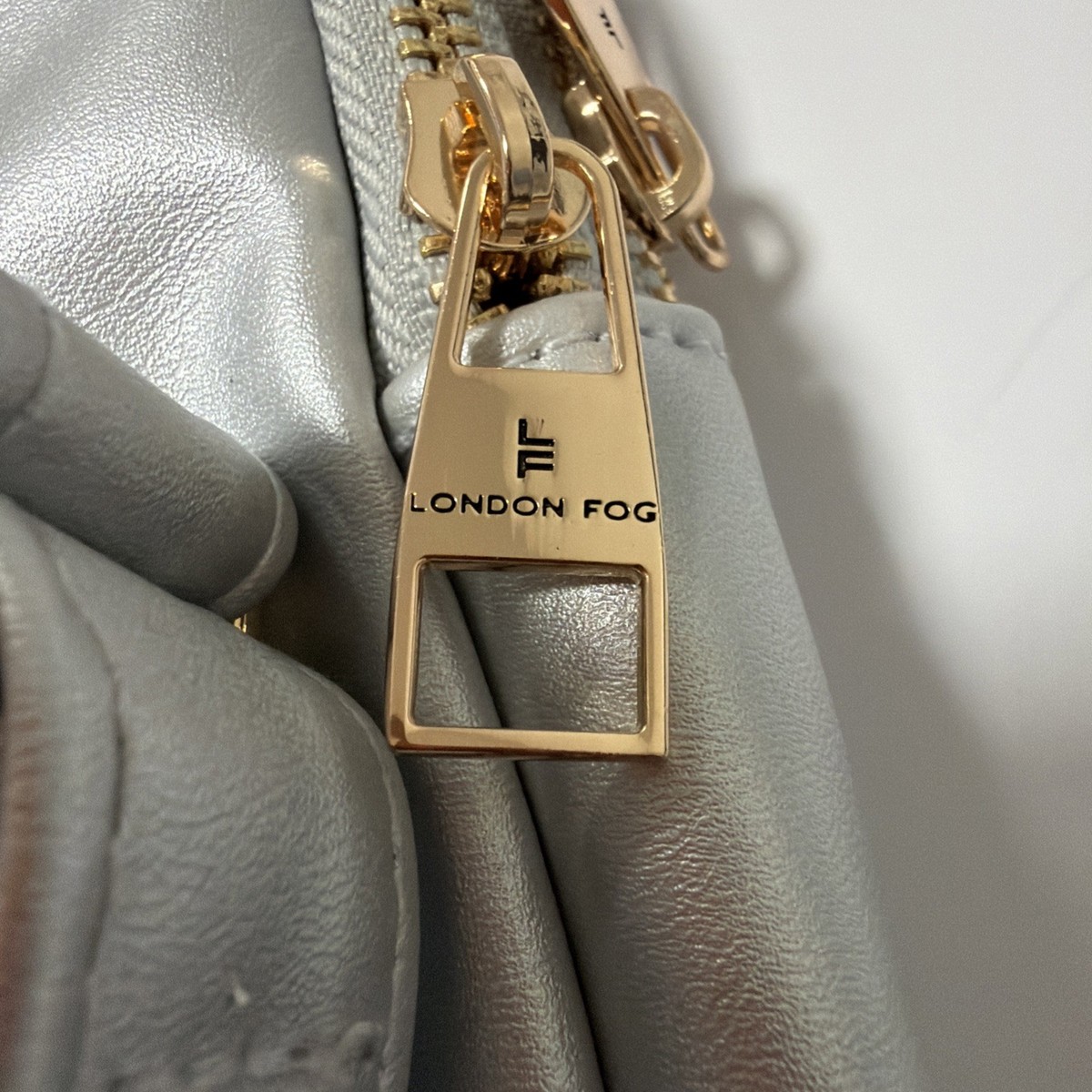 NEW London Fog Janice Silver Sling Bag Crossbody Adjustable 