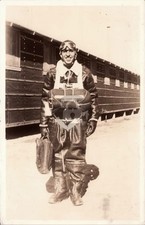WW2 Paratrooper Soldier Camp Army 1940s RPPC Photo Postcard COPY