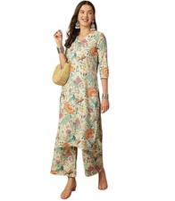 Women's Cotton Floral Straight Kurta with Palazzo Set