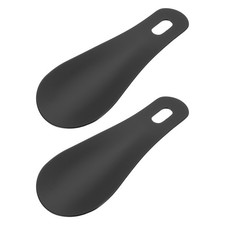 4in Shoe Horn, 2Pcs Metal Shoe Helper, Black