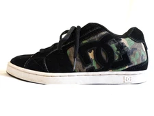 DC Net Mens Camo Skate Shoes, Skateboarding Sneakers, Black w/ Camouflage, Sz 9