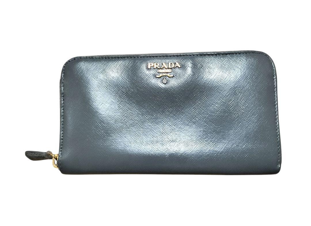 campaign in progress PRADA Saffiano Leather Long Wallet Gray