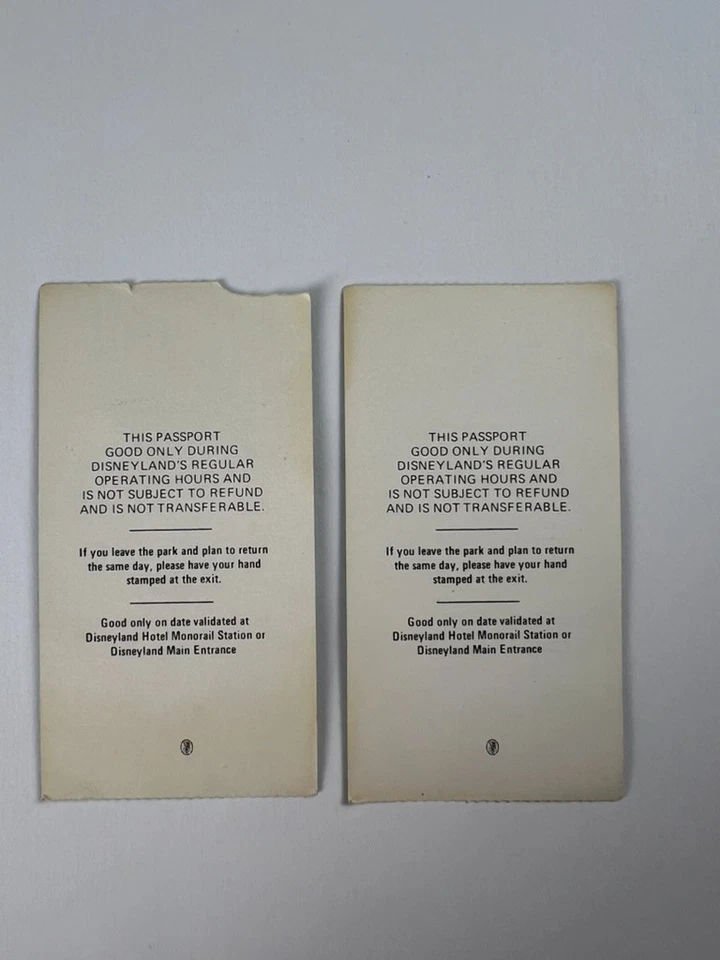 2 entradas de Disneyland 1978 sin usar - números consecutivos - raras de colección Foto 2 de 4