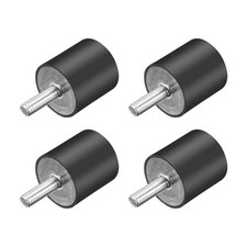 4 Pcs M6 Thread Rubber Mounts,Vibration Isolators,Cylindrical w Studs 25 x 25mm