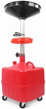 9-Gallon Portable Waste Oil Drain Tank with Wheels Adjustable Funnel Height -