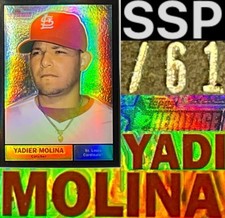 /61 2010 Topps Yadier Molina Black Refractor SSP Heritage Chrome NL PS Hits King