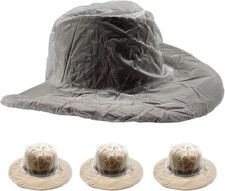 Paquete de 4 sombreros de vaquero cubierta de lluvia sombrero de plástico cubierta sombrero grande-X-grande blanco