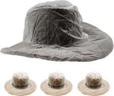 4 Pack Cowboy Hat Rain Cover Plastic Hat Cover Hat Large-X-Large White