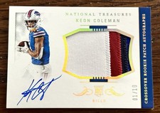 2024 National Treasures Keon Coleman Crossover Rookie Patch Auto /10 1/10! RC