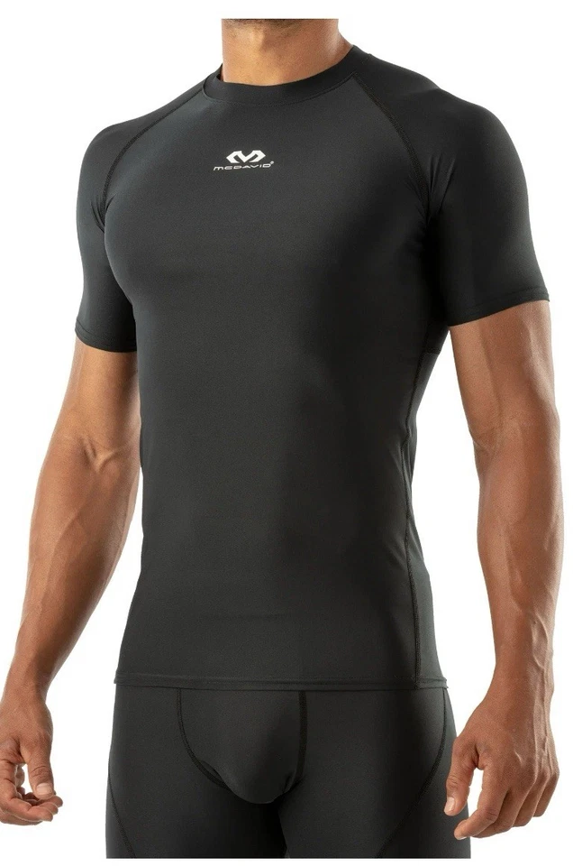 Camisa McDavid Manga Corta Deporte Compresión Manga Corta, Negra Talla XL (41-44) Foto 2 de 4