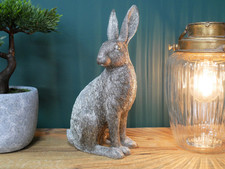 Bronze Silver Resin Rabbit Hare Ornament Figurine Decor Statue Sculpture