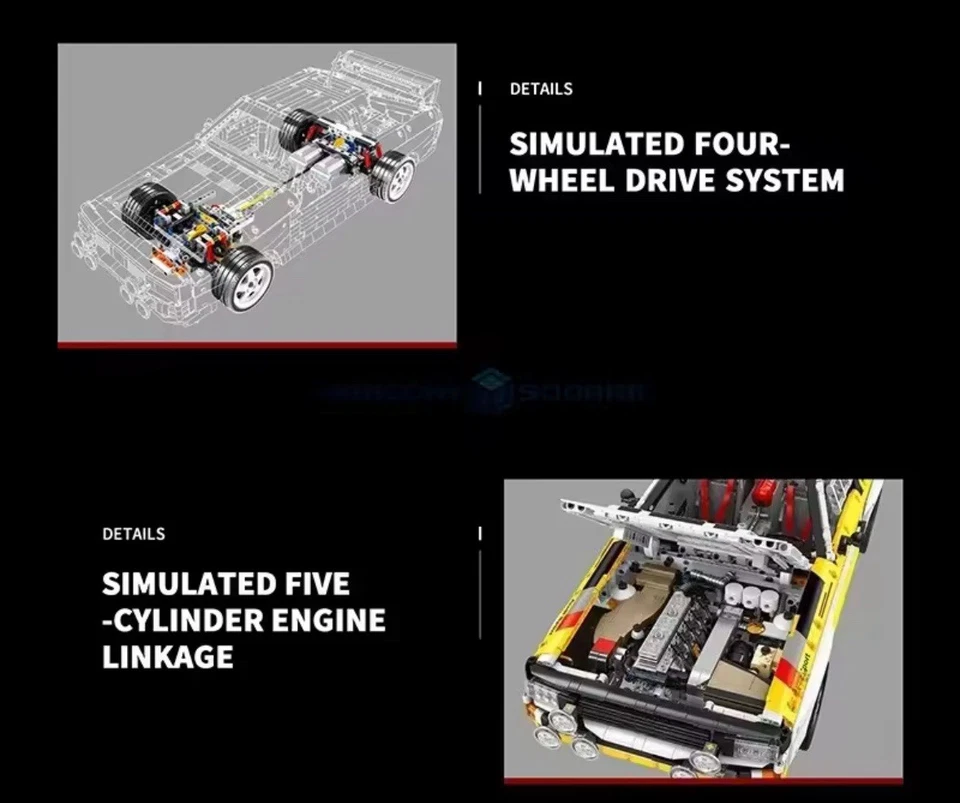3887PCS  Audi Sport Quattro S1 Rally Car 1984 Building Blocks 1:8 Scale - Image 3 of 4