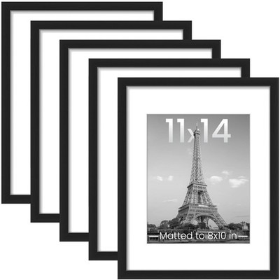 Gift Set: 5-Pack 11x14 Picture Frames, Black - Wall Gallery