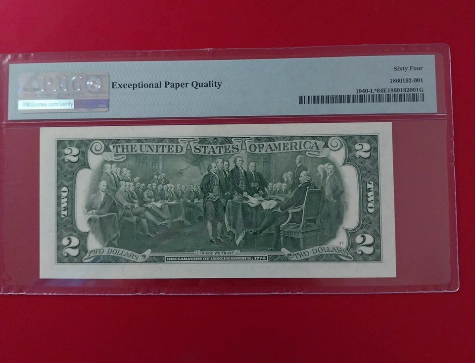 2013 $2* New York Star Note Only 128K Printed PMG 64 EPQ L00105043* - Image 4 of 4