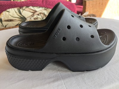 Unisex Clogs Crocs Stomp Slide Black 2.3-inch | 5.9cm heel height Men 7/Women 9