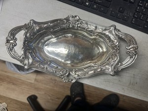 UNGER BROTHERS ART NOUVEAU STERLING SILVER Bread Tray 292 grams