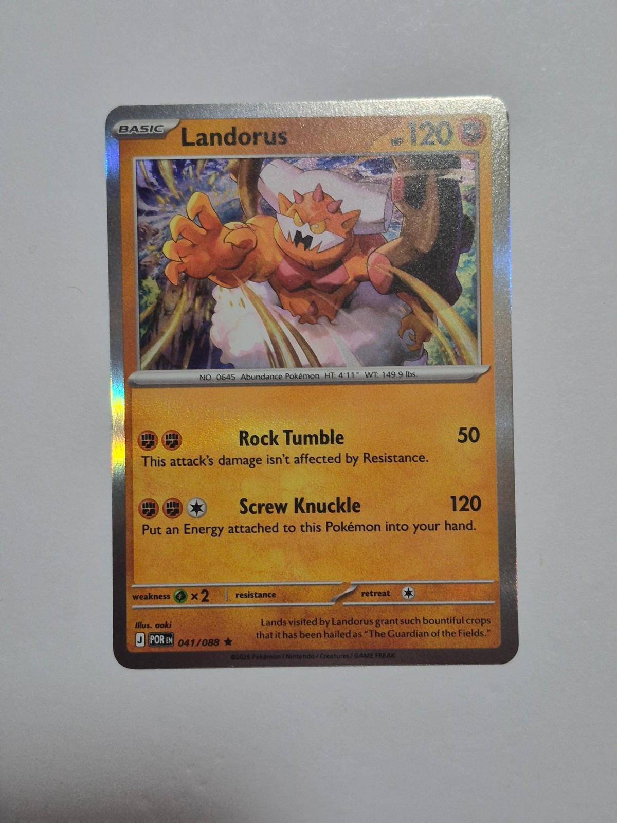 Landorus 041/088 Rare Perfect Order Pokemon Holo Near Mint
