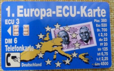 Telephone card German K 943 of 3.93 Full/Mint - 1st Europe Ecu Card