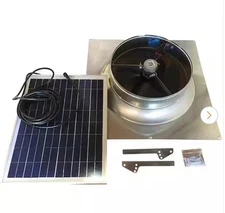 1280 CFM Aluminum Hybrid (Solar/Electric) Powered Gable Mount Gable Louver Vent