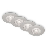 Briloner 4Er Set LED Einbauleuchten Decke Dimmbar IP44 Chrom-Matt 90X25Mm