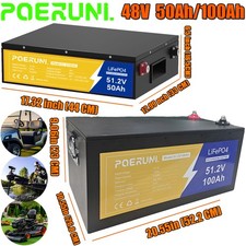 48V 50Ah/100Ah LiFePO4 Lithium Battery Built-in BMS Deep Cycle For Golf Carts
