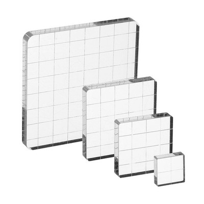 Acrylic Stamp Block, 4Pcs Stamping Block with Grid Lines Set Square