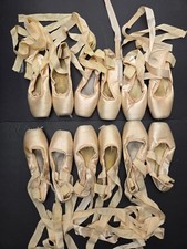 6 Pairs Vintage Suffolk Pointe Shoes Spotlight/Corps de Ballet England Size-4N