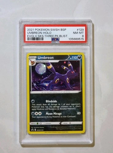 Umbreon #129 Promo Evolving Skies PSA 8 Graded Pokemon Card Holo Rare 2021 TCG
