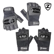 Tactical Gloves Fingerless Combat Army Gloves Armor Hard Knuckle Hunting Gear