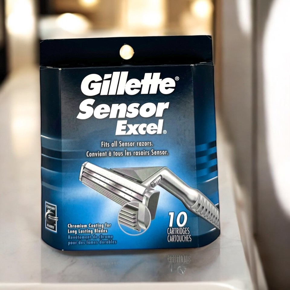 Gillette Sensor Excel Razor Blade Cartridges 10 Count Fits All Sensor ...