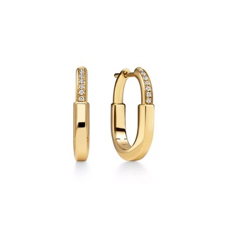 Tiffany & Co. Lock Small Earrings 18k Yellow Gold Diamond
