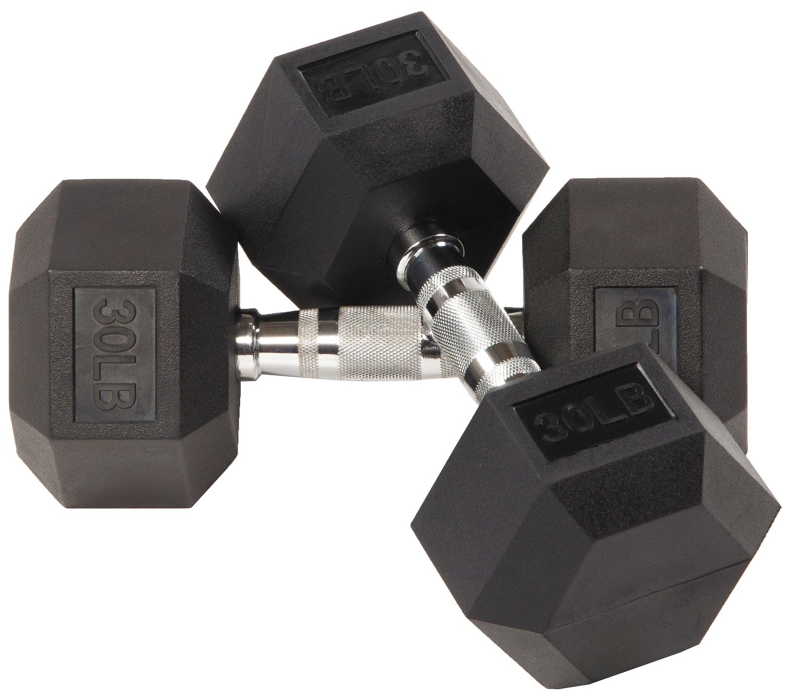 30 lb Rubber Hex Dumbbells, Set of 2 - Non-Slip Grip & Anti-Roll
Opens in a new window or tab